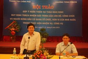 Hội thảo góp ý hoàn thiện dự thảo Nghị định quy định trách nhiệm giải trình của cán bộ, công chức...