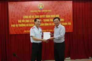 Trao quyết định nghỉ hưu cho ông Lê Quang Hà