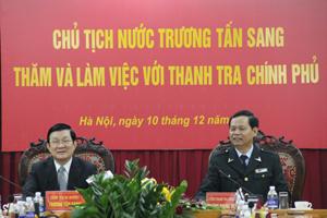 Chủ tịch nước Trương Tấn Sang thăm và làm việc với Thanh tra Chính phủ