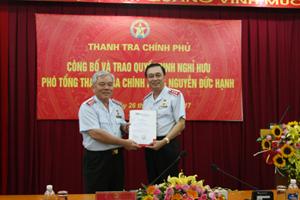 Phó Tổng Thanh tra Chính phủ Nguyễn Đức Hạnh nghỉ hưu từ 01/08/2017