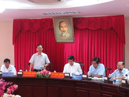 Tổng Thanh tra Chính phủ Huỳnh Phong Tranh làm việc với tỉnh Bạc Liêu