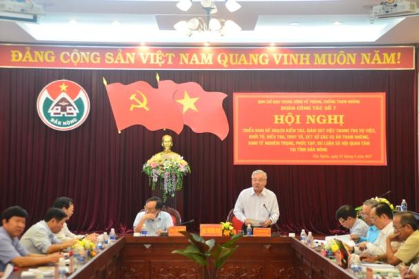 Đoàn công tác số 7 của Ban Chỉ đạo Trung ương về PCTN làm việc tại tỉnh Đăk Nông