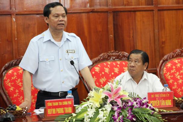 Tổng Thanh tra Chính phủ Huỳnh Phong Tranh làm việc tại tỉnh Bình Phước