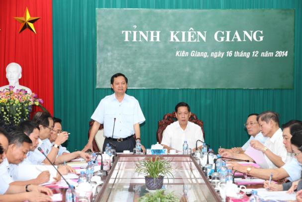 Tổng Thanh tra Chính phủ Huỳnh Phong Tranh làm việc tại Kiên Giang