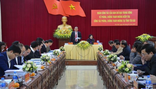 Đoàn công tác của Ban Chỉ đạo Trung ương về phòng, chống tham nhũng kiểm tra...