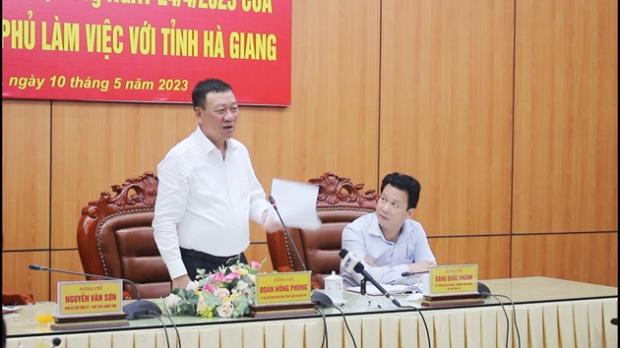 Tổng Thanh tra Chính phủ Đoàn Hồng Phong làm việc tại Hà Giang