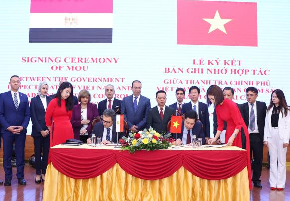 Thanh tra Chính phủ Việt Nam và Cơ quan Giám sát Hành chính Ai Cập ký kết ghi nhớ hợp tác
