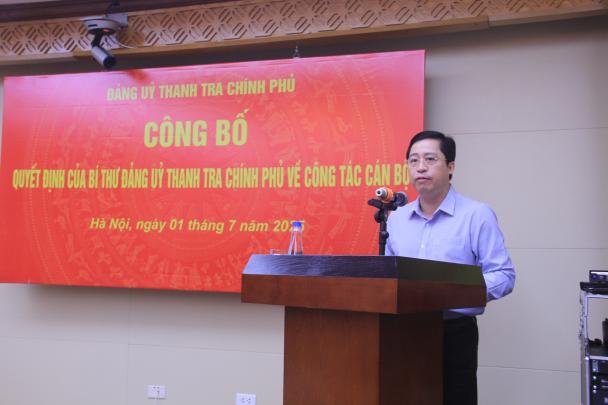 Công bố quyết định của Bí thư Đảng ủy Thanh tra Chính phủ về công tác cán bộ