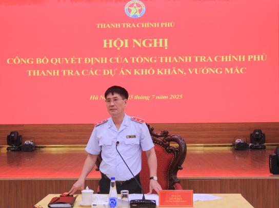 Công bố Quyết định Thanh tra dự án có khó khăn, vướng mắc tại Bộ Văn hóa Thể thao và Du lịch